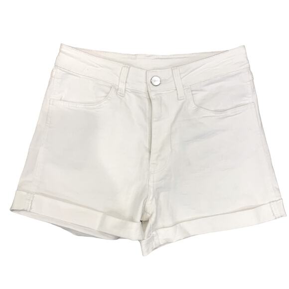 H&M White Mid Rise Jean Shorts - Picture 1 of 7